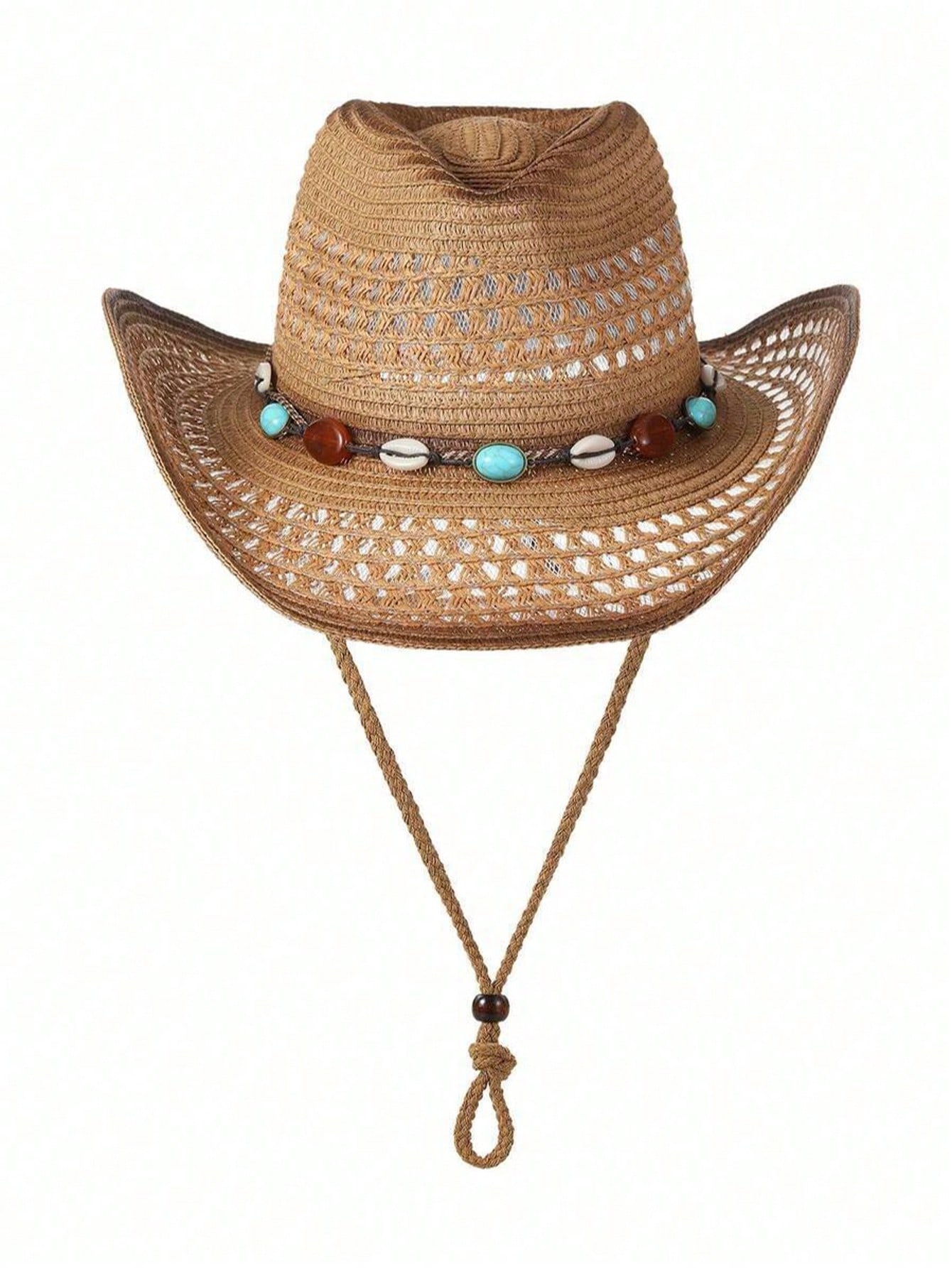 Cowboy Hat Straw - Unisex Brown Hollow Straw Cowboy Hat,