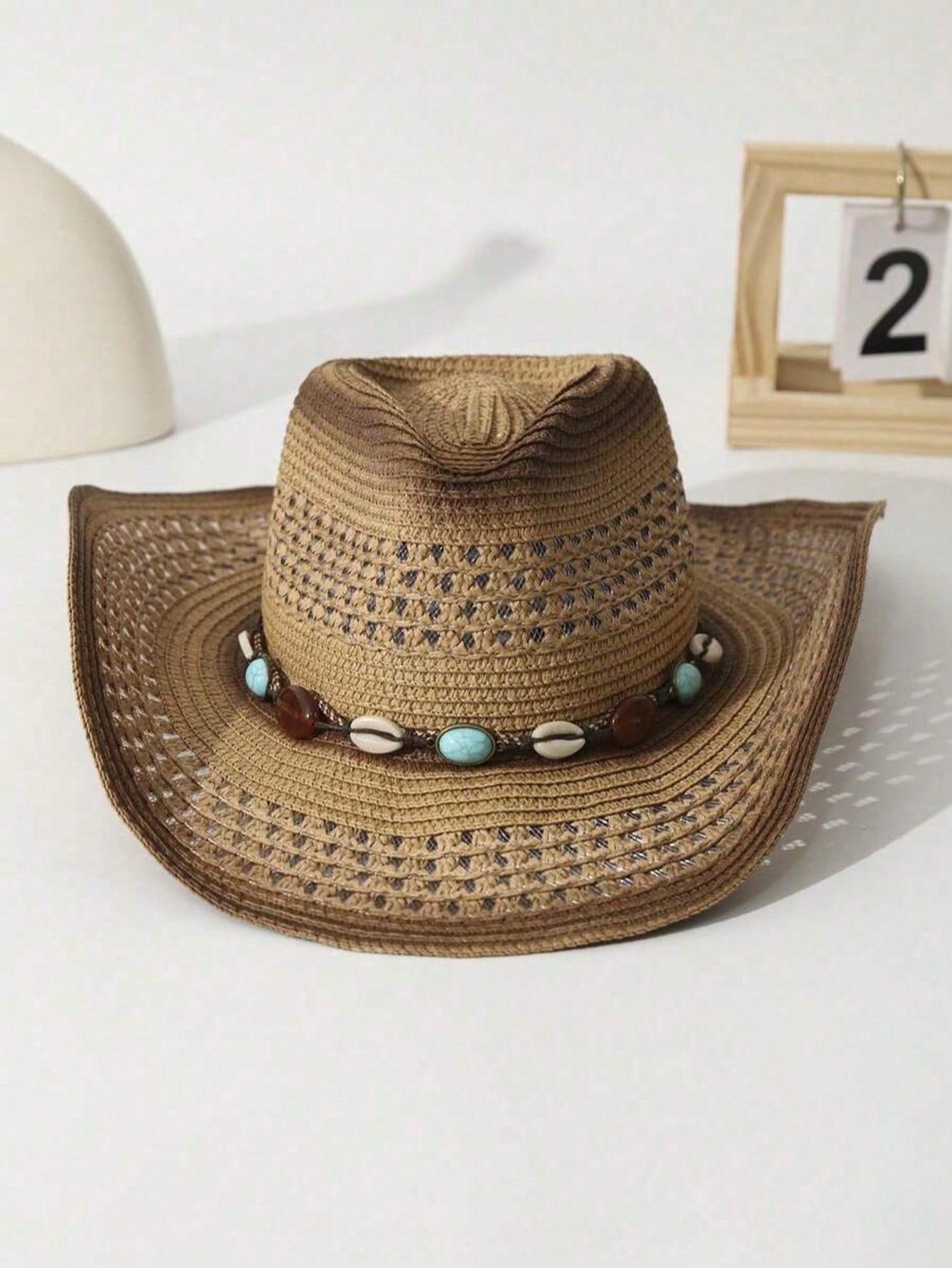 Unisex Brown Hollow Straw Cowb - огляд і ціна Cowboy Hat Straw